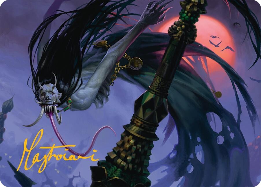 Qarsi Revenant Art Card (12/54) (Gold-Stamped Signature) [Tarkir: Dragonstorm Art Series] | Good Games Adelaide SA