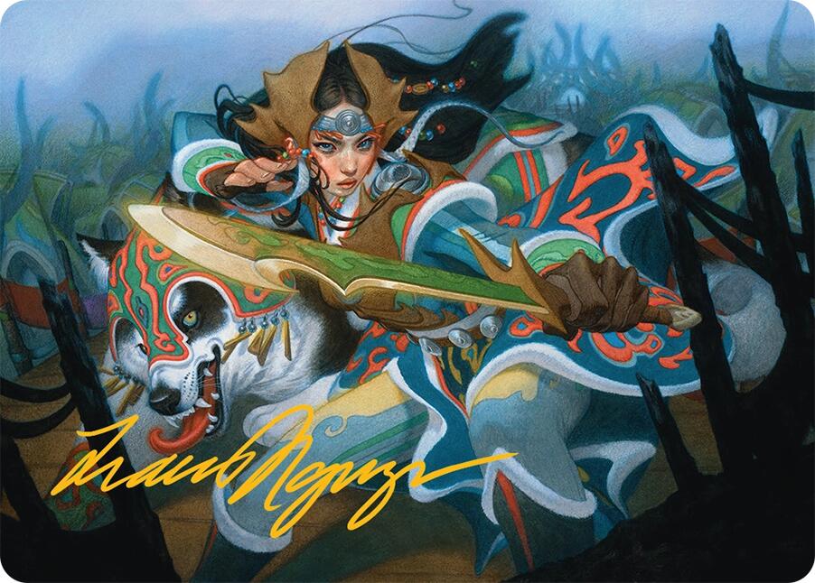 Eshki Dragonclaw Art Card (23/54) (Gold-Stamped Signature) [Tarkir: Dragonstorm Art Series] | Good Games Adelaide SA