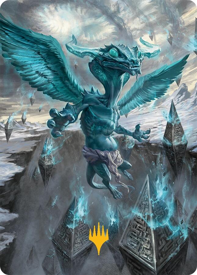 Ugin, Eye of the Storms Art Card (47/54) (Gold-Stamped Signature) [Tarkir: Dragonstorm Art Series] | Good Games Adelaide SA