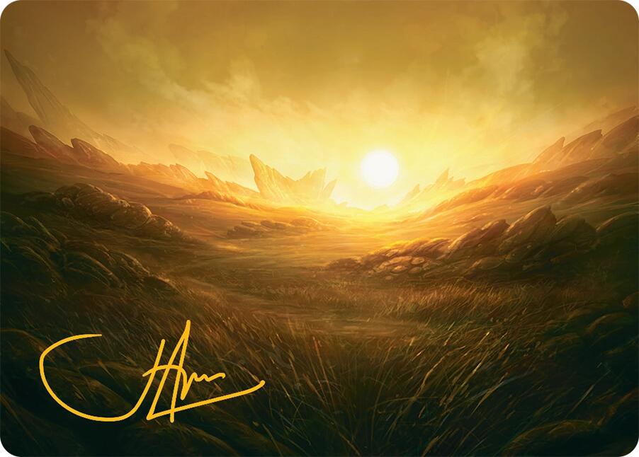 Plains Art Card (31/54) (Gold-Stamped Signature) [Tarkir: Dragonstorm Art Series] | Good Games Adelaide SA