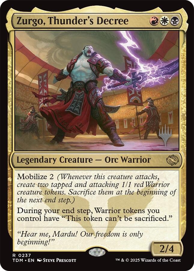 Zurgo, Thunder's Decree [Tarkir: Dragonstorm Promos] | Good Games Adelaide SA