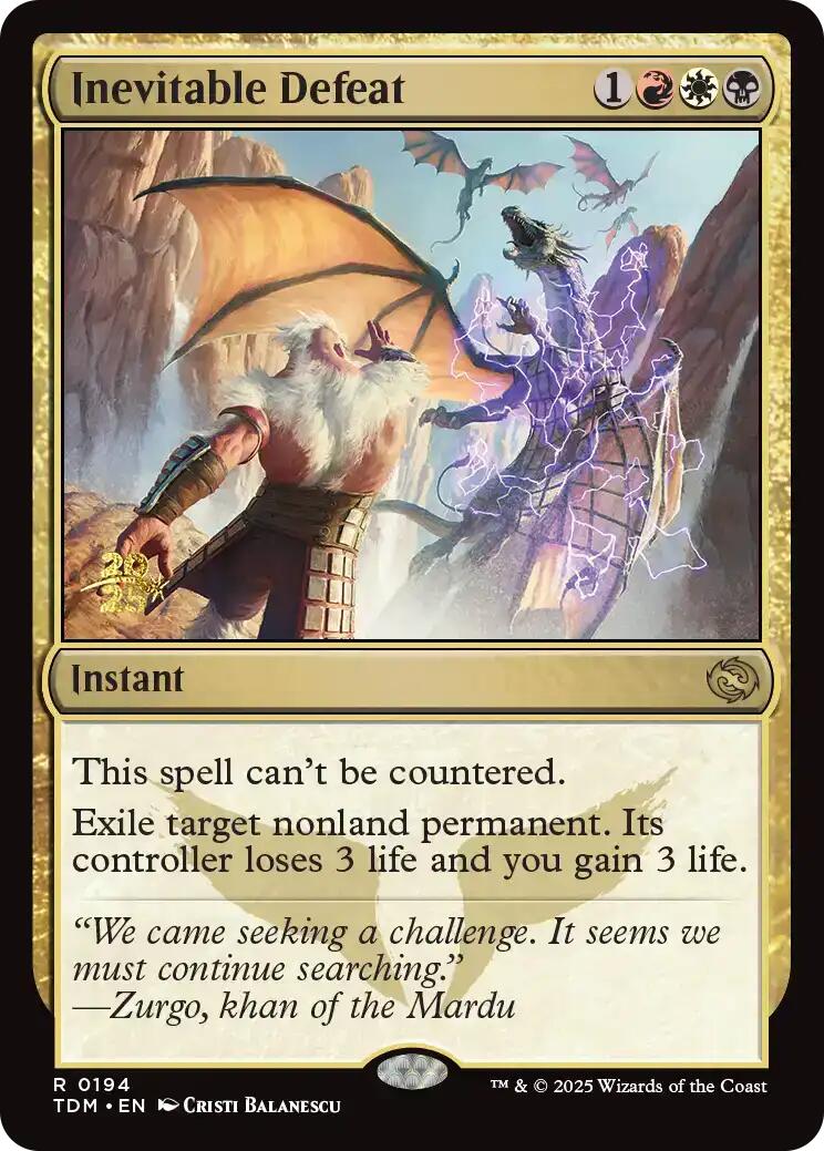 Inevitable Defeat [Tarkir: Dragonstorm Prerelease Cards] | Good Games Adelaide SA