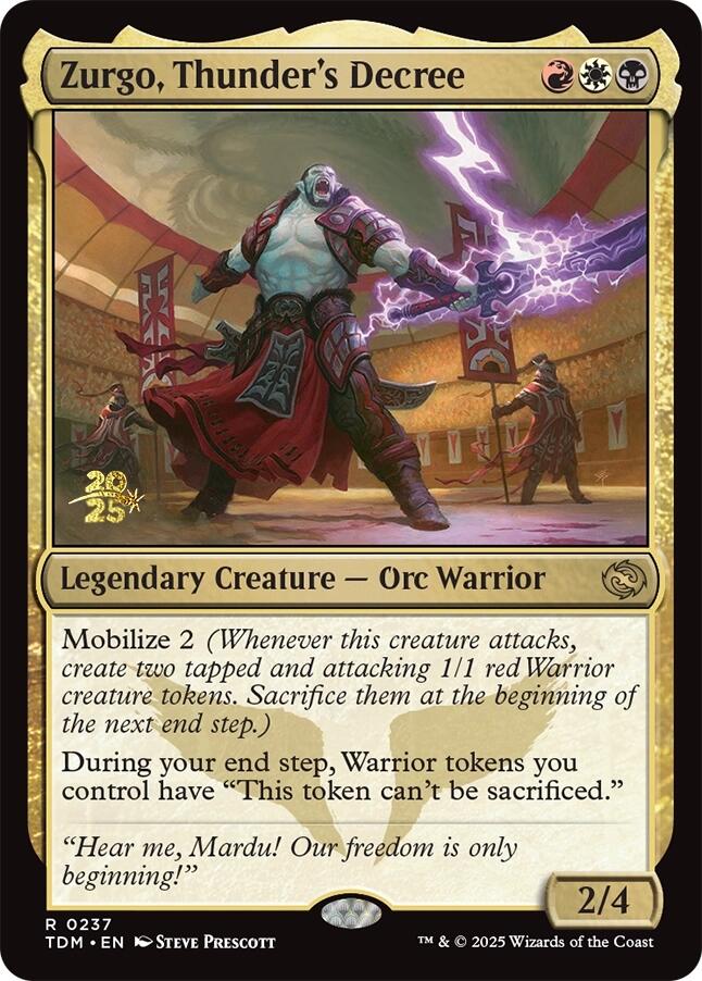 Zurgo, Thunder's Decree [Tarkir: Dragonstorm Prerelease Cards] | Good Games Adelaide SA
