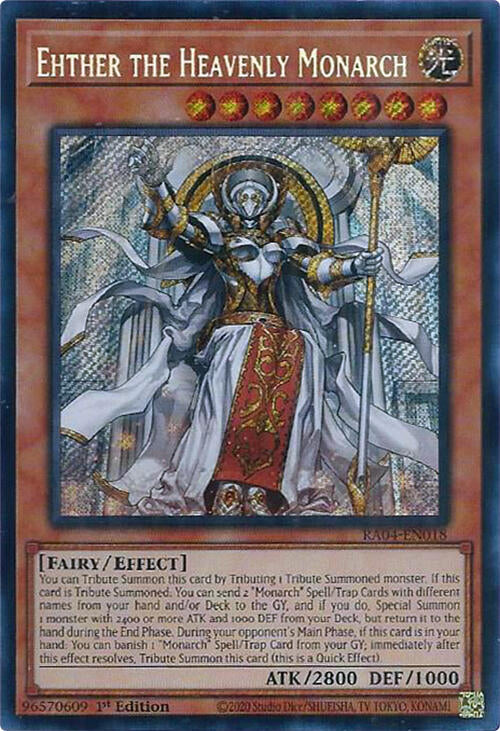 Ehther the Heavenly Monarch [RA04-EN018] Secret Rare | Good Games Adelaide SA