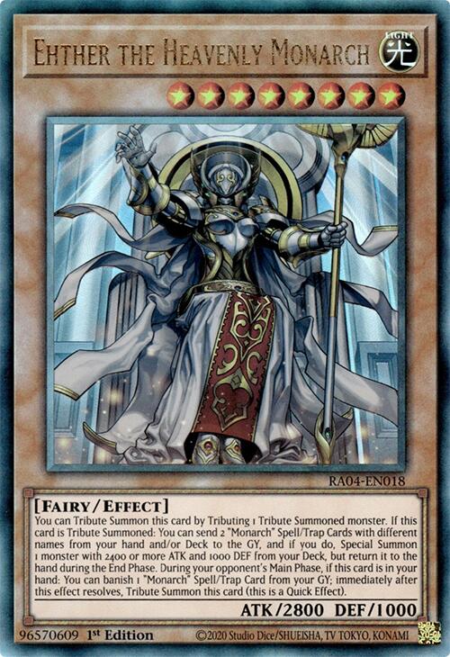 Ehther the Heavenly Monarch [RA04-EN018] Ultimate Rare | Good Games Adelaide SA