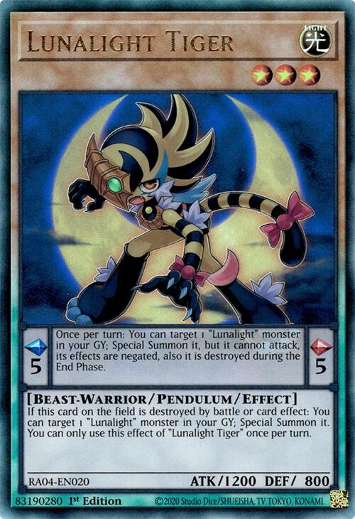 Lunalight Tiger [RA04-EN020] Ultimate Rare | Good Games Adelaide SA