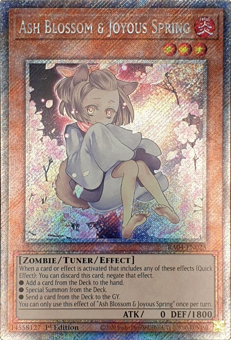 Ash Blossom & Joyous Spring (Alternate Art) [RA04-EN025] Platinum Secret Rare | Good Games Adelaide SA