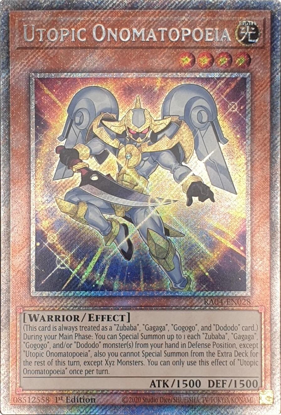 Utopic Onomatopoeia [RA04-EN028] Platinum Secret Rare | Good Games Adelaide SA