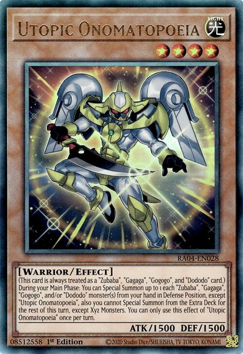Utopic Onomatopoeia [RA04-EN028] Ultimate Rare | Good Games Adelaide SA