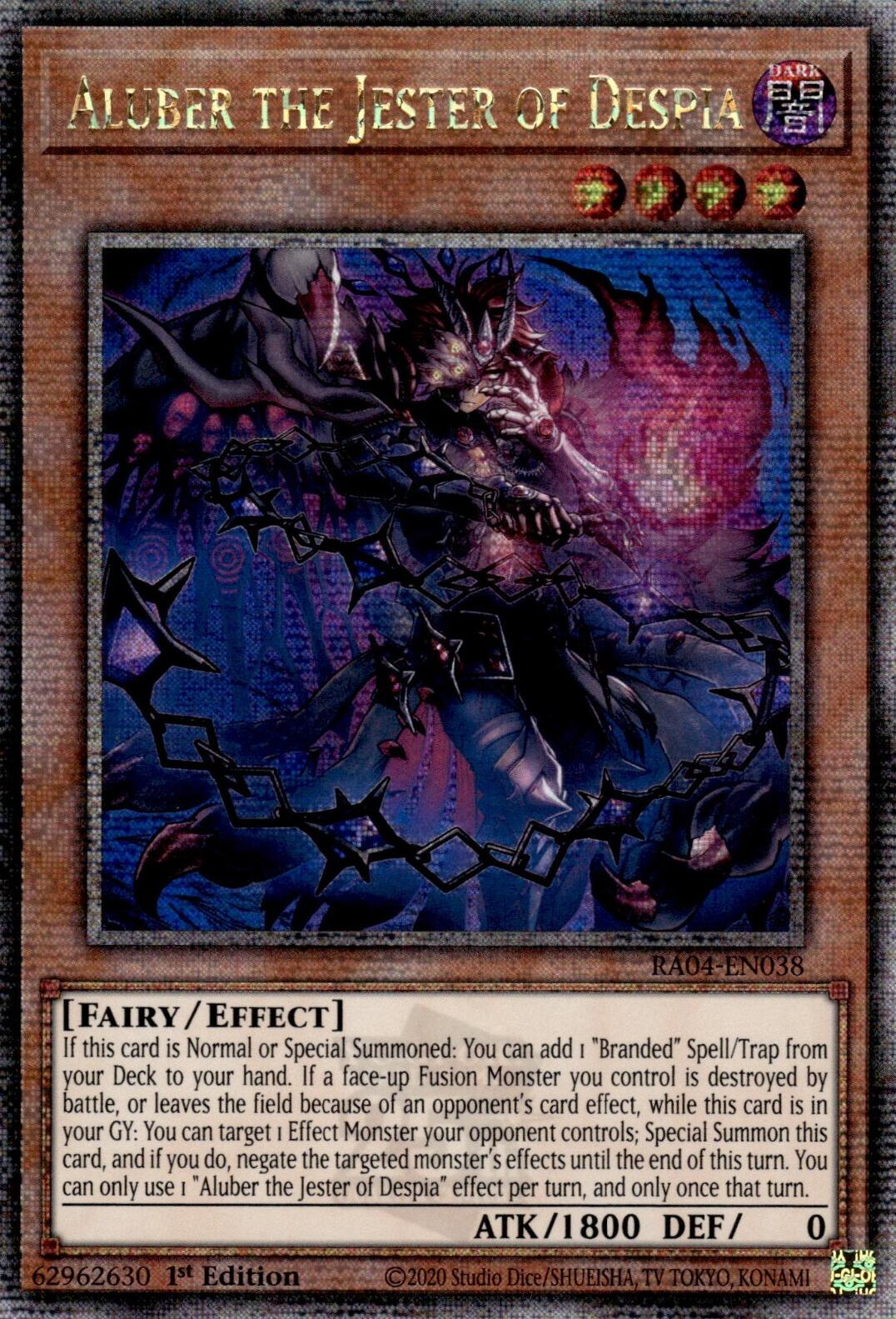 Aluber the Jester of Despia (New Art) [RA04-EN038] Quarter Century Secret Rare | Good Games Adelaide SA