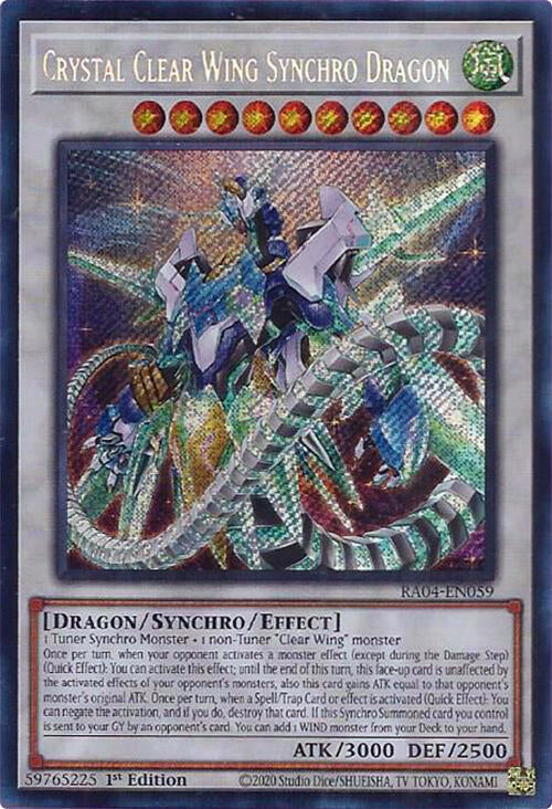 Crystal Clear Wing Synchro Dragon [RA04-EN059] Secret Rare | Good Games Adelaide SA