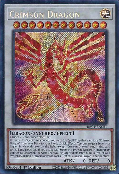 Crimson Dragon (card) [RA04-EN061] Secret Rare | Good Games Adelaide SA