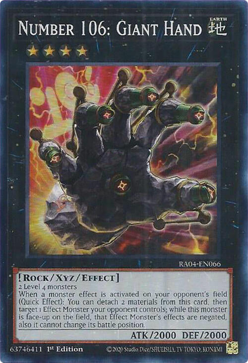 Number 106: Giant Hand [RA04-EN066] Super Rare | Good Games Adelaide SA