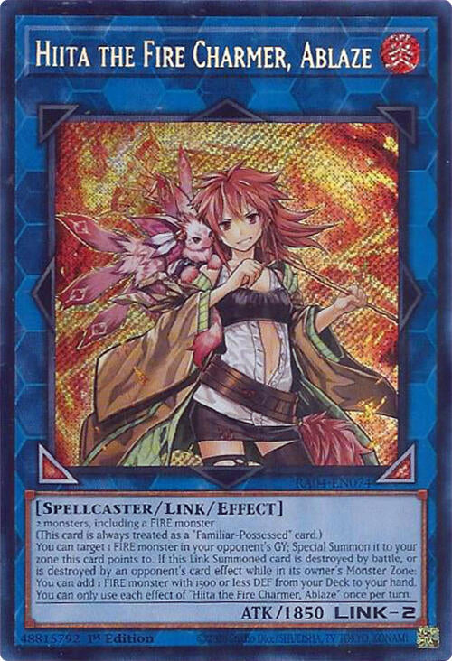 Hiita the Fire Charmer, Ablaze [RA04-EN074] Secret Rare | Good Games Adelaide SA