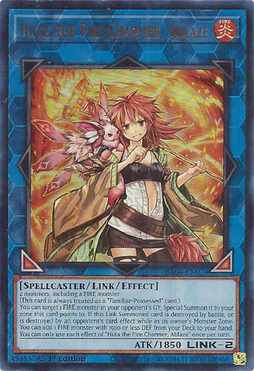 Hiita the Fire Charmer, Ablaze [RA04-EN074] Ultra Rare | Good Games Adelaide SA