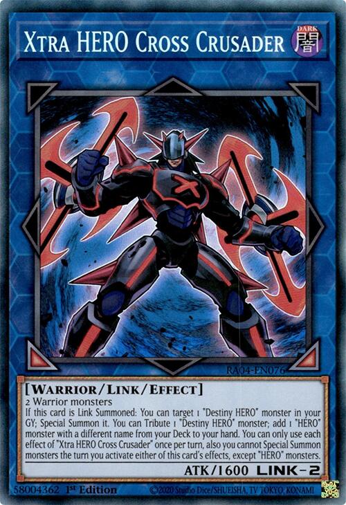 Xtra HERO Cross Crusader [RA04-EN076] Collector's Rare | Good Games Adelaide SA