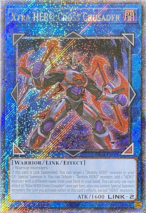 Xtra HERO Cross Crusader [RA04-EN076] Platinum Secret Rare | Good Games Adelaide SA