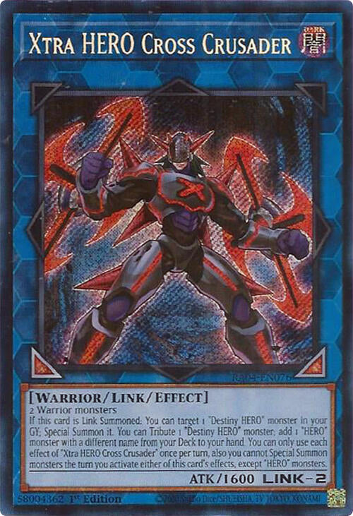 Xtra HERO Cross Crusader [RA04-EN076] Secret Rare | Good Games Adelaide SA