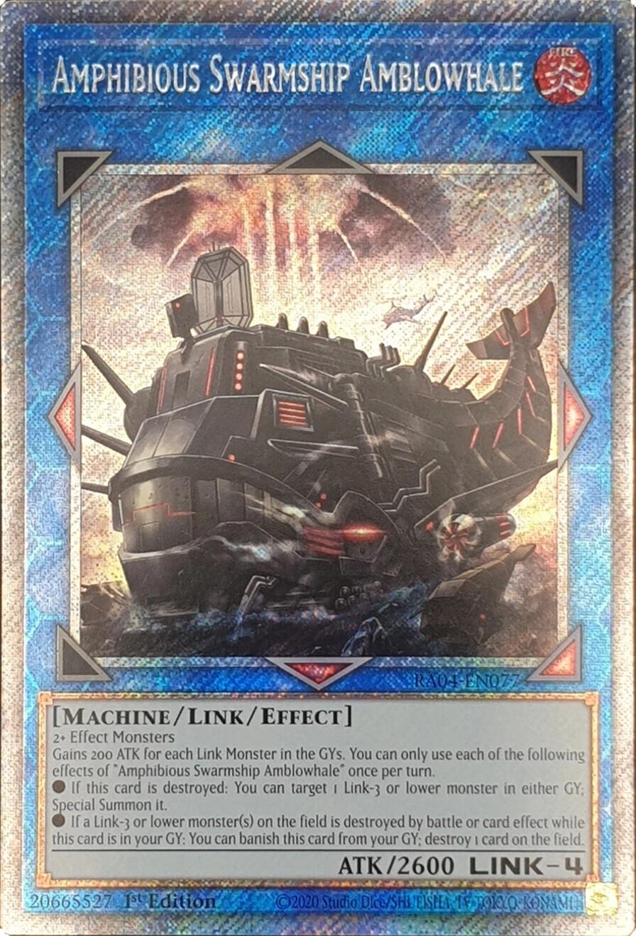 Amphibious Swarmship Amblowhale [RA04-EN077] Platinum Secret Rare | Good Games Adelaide SA