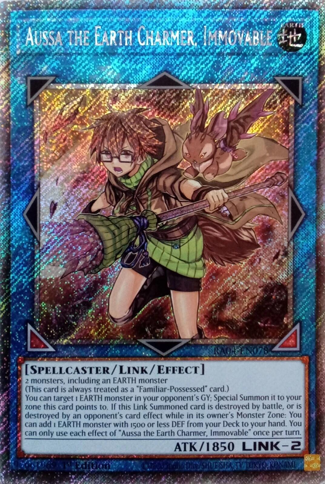Aussa the Earth Charmer, Immovable [RA04-EN078] Platinum Secret Rare | Good Games Adelaide SA