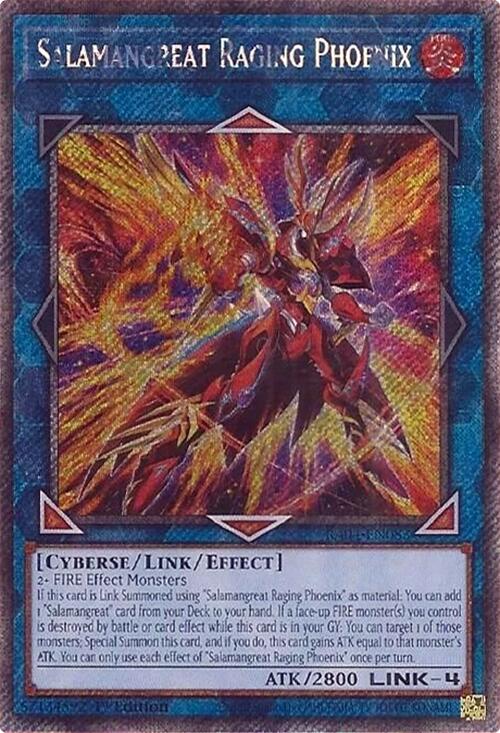 Salamangreat Raging Phoenix [RA04-EN083] Platinum Secret Rare | Good Games Adelaide SA