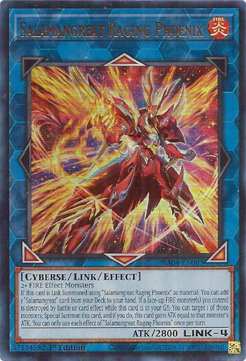 Salamangreat Raging Phoenix [RA04-EN083] Ultra Rare | Good Games Adelaide SA