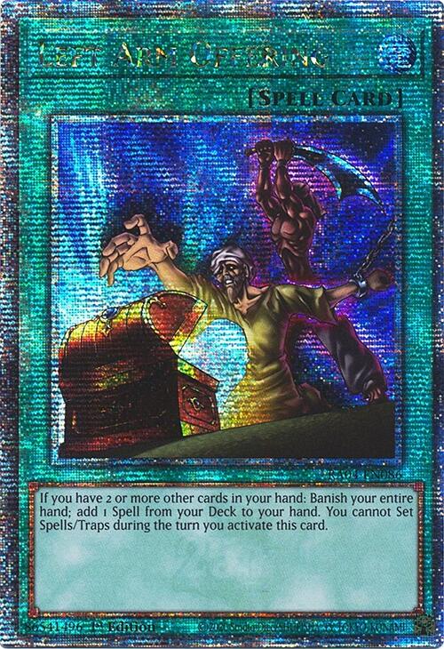 Left Arm Offering [RA04-EN086] Quarter Century Secret Rare | Good Games Adelaide SA