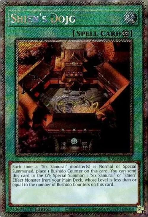 Shien's Dojo [RA04-EN088] Platinum Secret Rare | Good Games Adelaide SA