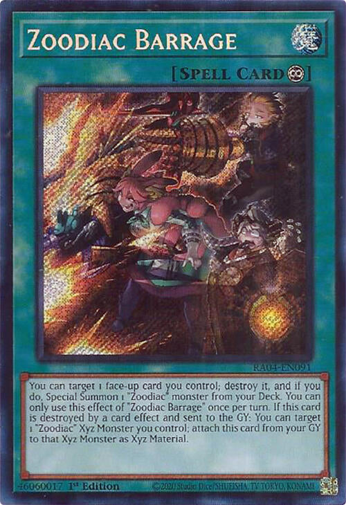 Zoodiac Barrage [RA04-EN091] Secret Rare | Good Games Adelaide SA