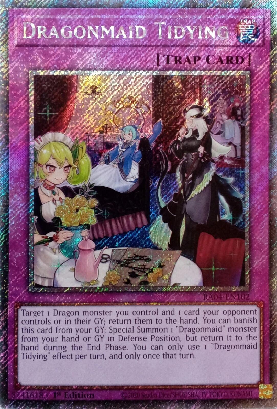 Dragonmaid Tidying [RA04-EN102] Platinum Secret Rare | Good Games Adelaide SA