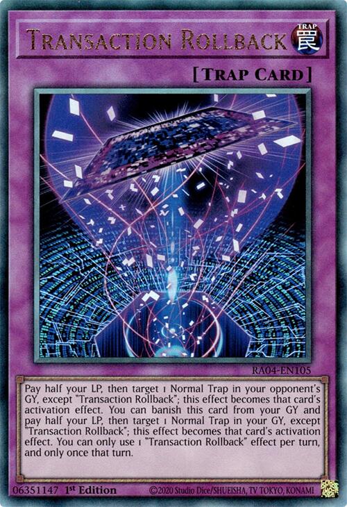 Transaction Rollback [RA04-EN105] Ultimate Rare | Good Games Adelaide SA