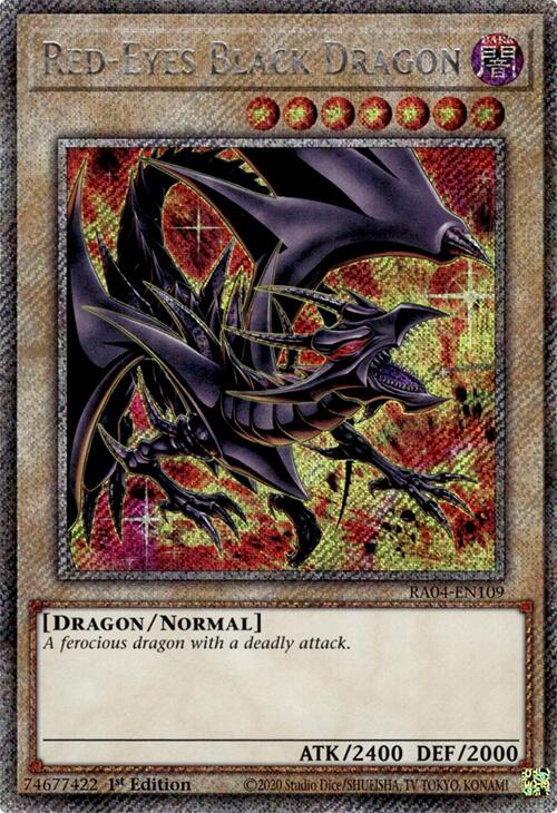 Red-Eyes Black Dragon (8th Art) [RA04-EN109] Platinum Secret Rare | Good Games Adelaide SA