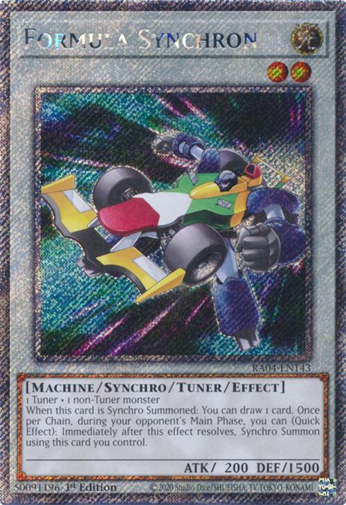 Formula Synchron [RA04-EN143] Platinum Secret Rare | Good Games Adelaide SA