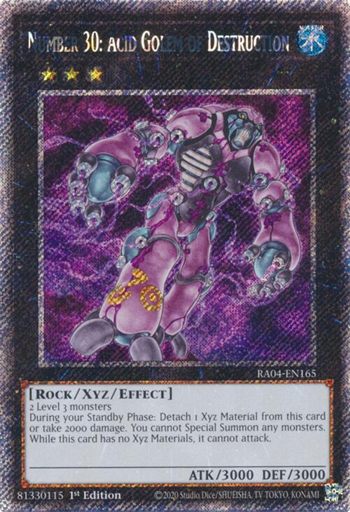 Number 30: Acid Golem of Destruction [RA04-EN165] Platinum Secret Rare | Good Games Adelaide SA