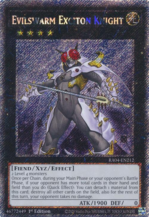 Evilswarm Exciton Knight [RA04-EN212] Platinum Secret Rare | Good Games Adelaide SA