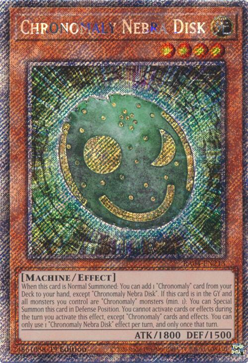 Chronomaly Nebra Disk [RA04-EN213] Platinum Secret Rare | Good Games Adelaide SA