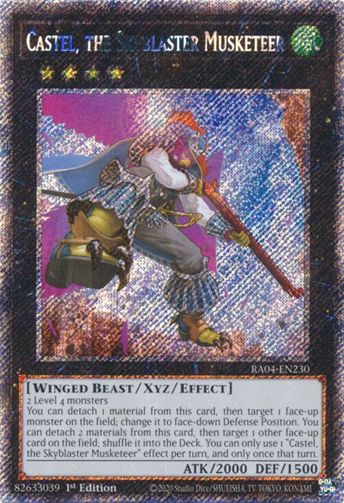 Castel, the Skyblaster Musketeer [RA04-EN230] Platinum Secret Rare | Good Games Adelaide SA