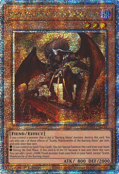 Scarm, Malebranche of the Burning Abyss [RA04-EN233] Quarter Century Secret Rare | Good Games Adelaide SA