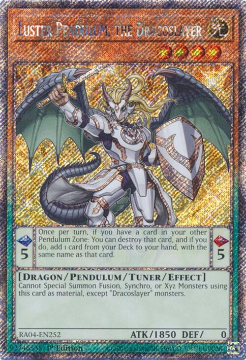 Luster Pendulum, the Dracoslayer [RA04-EN252] Platinum Secret Rare | Good Games Adelaide SA
