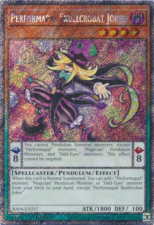 Performapal Skullcrobat Joker [RA04-EN257] Platinum Secret Rare | Good Games Adelaide SA