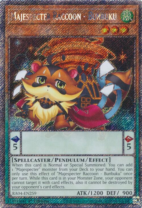Majespecter Raccoon - Bunbuku [RA04-EN259] Platinum Secret Rare | Good Games Adelaide SA