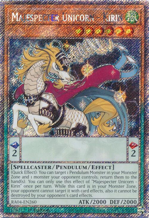 Majespecter Unicorn - Kirin [RA04-EN260] Platinum Secret Rare | Good Games Adelaide SA