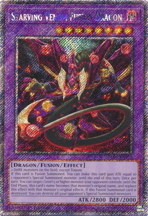 Starving Venom Fusion Dragon [RA04-EN272] Platinum Secret Rare | Good Games Adelaide SA