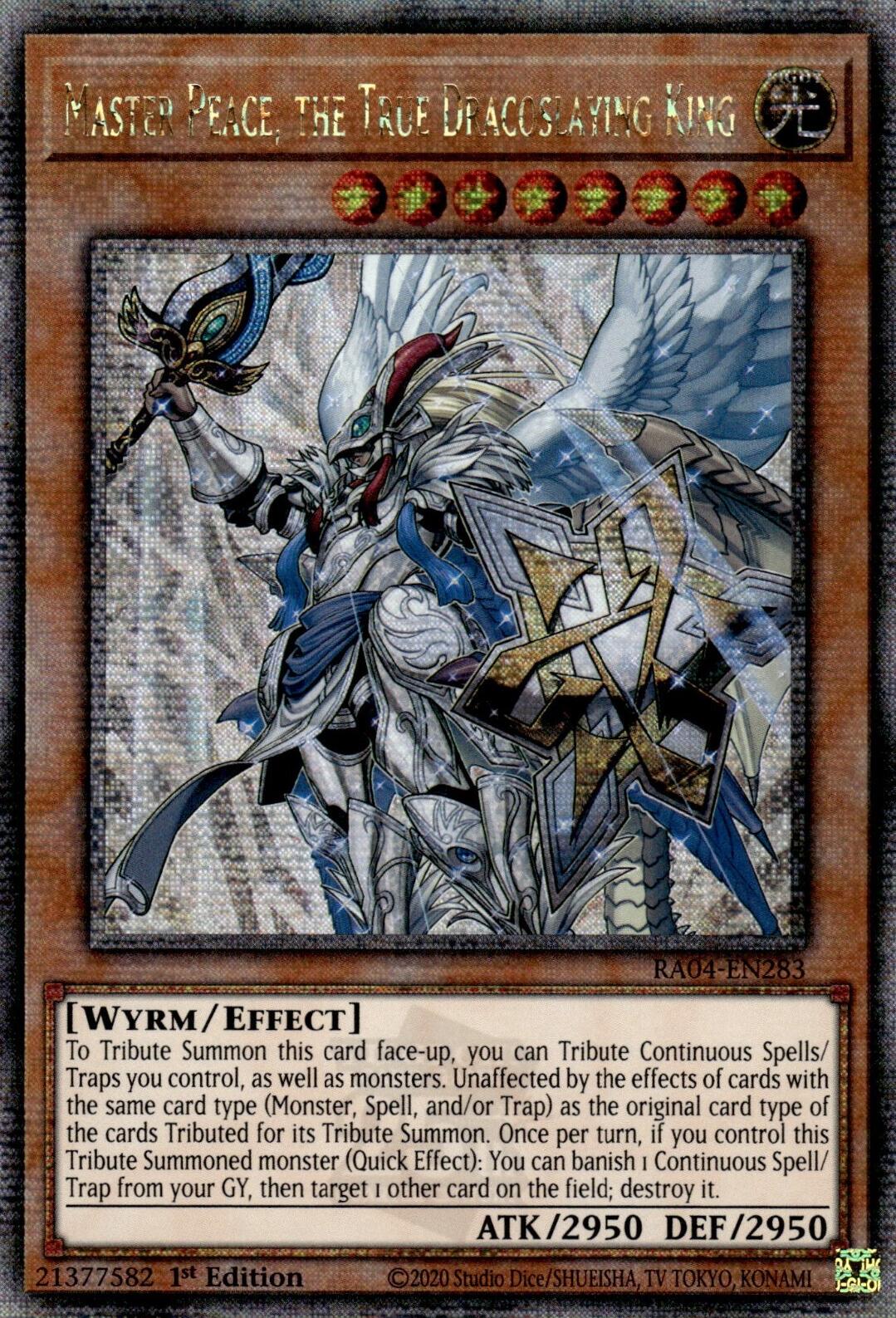 Master Peace, the True Dracoslaying King [RA04-EN283] Quarter Century Secret Rare | Good Games Adelaide SA