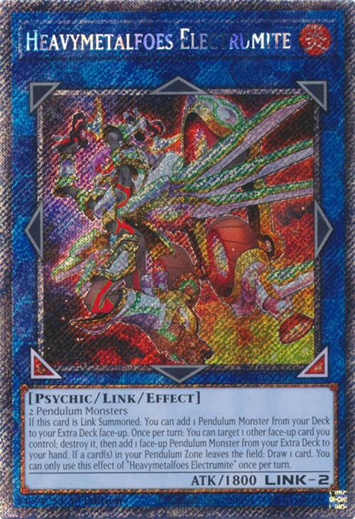 Heavymetalfoes Electrumite [RA04-EN292] Platinum Secret Rare | Good Games Adelaide SA