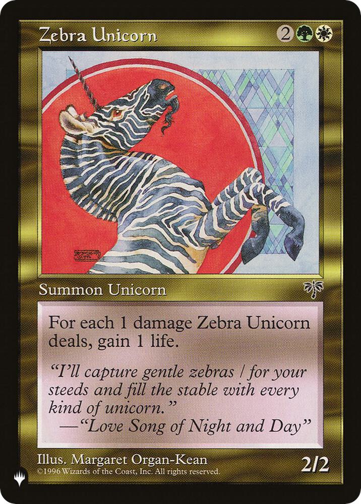 Zebra Unicorn  (The List Reprints)  | Good Games Adelaide SA