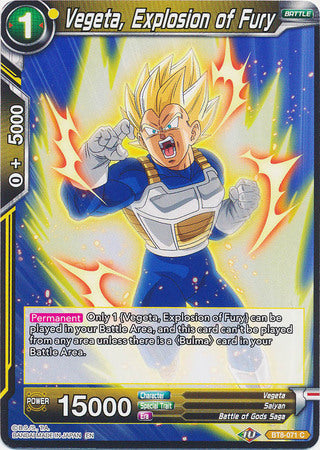 Vegeta, Explosion of Fury [BT8-071] | Good Games Adelaide SA