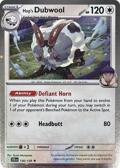 Hop's Dubwool (136/159) (Cosmos Holo) [Scarlet & Violet: Journey Together] | Good Games Adelaide SA
