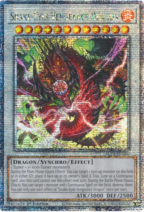 Snake-Eyes Vengeance Dragon [ALIN-EN040] Quarter Century Secret Rare | Good Games Adelaide SA