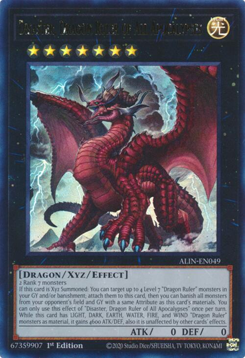 Disaster, Dragon Ruler of All Apocalypses [ALIN-EN049] Ultra Rare | Good Games Adelaide SA